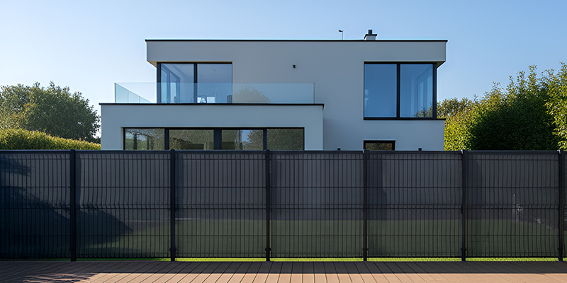 Brise-vue en lames occultantes composite effet brossé noir